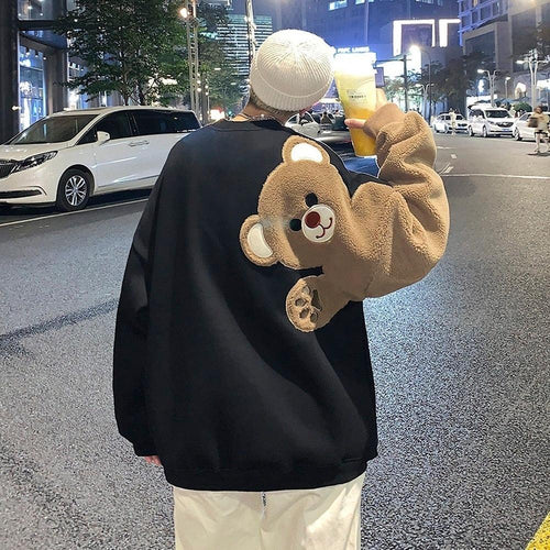 Litlookz Studio Weirdcore Bear Sleeve Sweatshirt