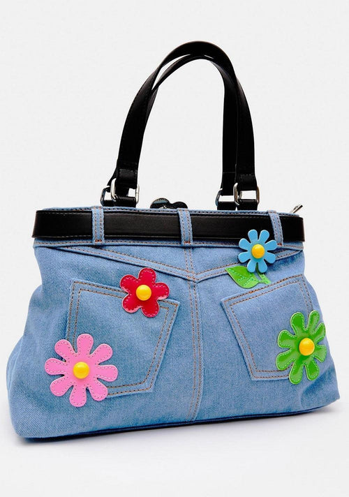 Litlookz Studio Weirdcore Belted Denim Handbag