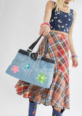 Litlookz Studio Weirdcore Belted Denim Handbag, view 3