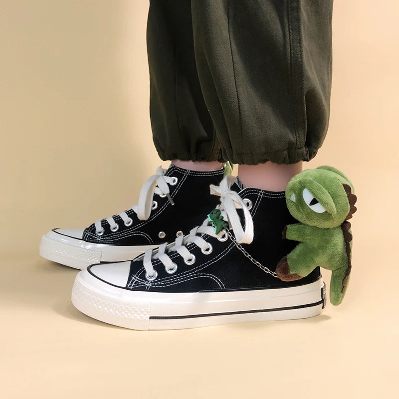 Litlookz Studio Weirdcore Dinosaur Canvas Shoes