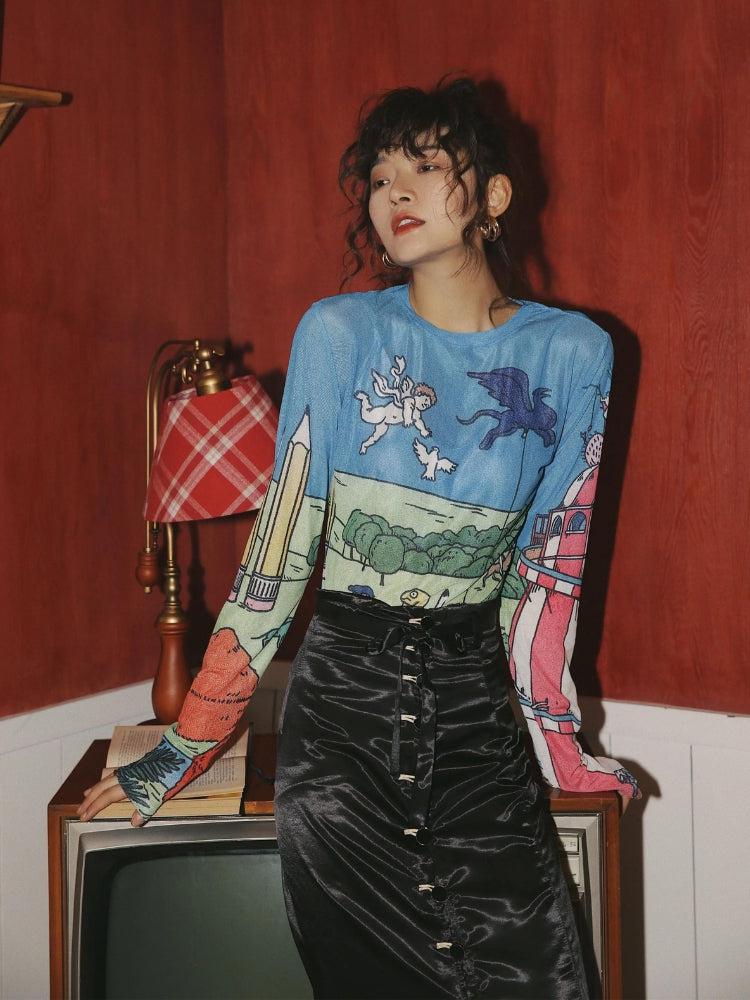 Litlookz Studio Weirdcore Dream Mesh Top
