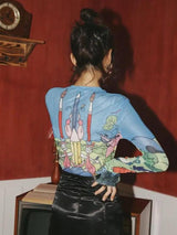 Litlookz Studio Weirdcore Dream Mesh Top, view 2