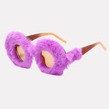 Litlookz Studio Weirdcore Fuzzy Sunglasses, view 2