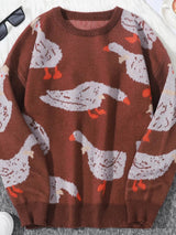 Litlookz Studio Weirdcore Goose Print Sweater, view 2