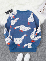 Litlookz Studio Weirdcore Goose Print Sweater, view 4