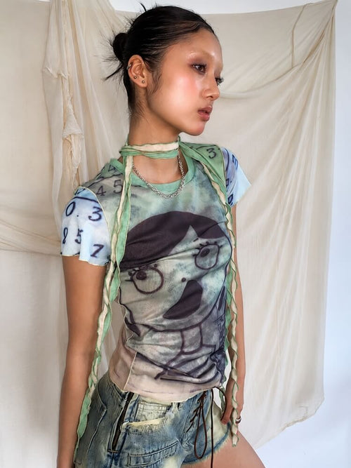 Litlookz Studio Weirdcore Graphic Baby Tee