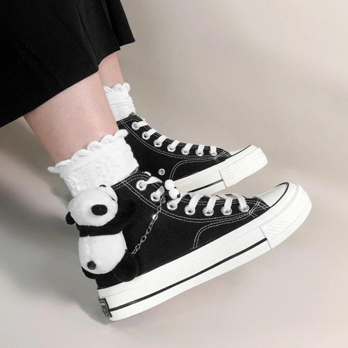 Litlookz Studio Weirdcore Panda Canvas Shoes