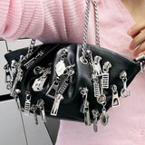 Litlookz Studio Weirdcore Zipper Charm Shoulder Bag, view 5