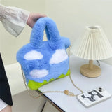Litlookz Studio White Clouds & Blue Sky Fluffy Bag, view 3