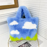 Litlookz Studio White Clouds & Blue Sky Fluffy Bag, view 4