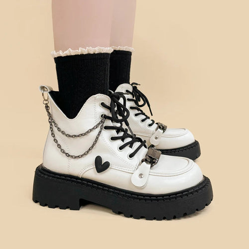 Litlookz Studio White Platform Boots