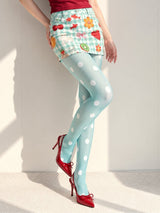 Litlookz Studio White Polka Sheer Tights, view 2