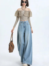 Litlookz Studio Wide Leg Regular Waist Jeans, view 5