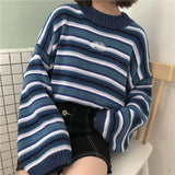 Litlookz Studio Wide Sleeved Striped Knitted Sweater, view 3