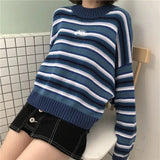 Litlookz Studio Wide Sleeved Striped Knitted Sweater, view 4