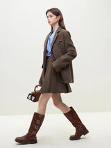 Litlookz Studio Wool Blazer Jacket & Mini Skirt Two Piece Set, view 2