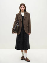 Litlookz Studio Wool Blazer Jacket & Mini Skirt Two Piece Set, view 6