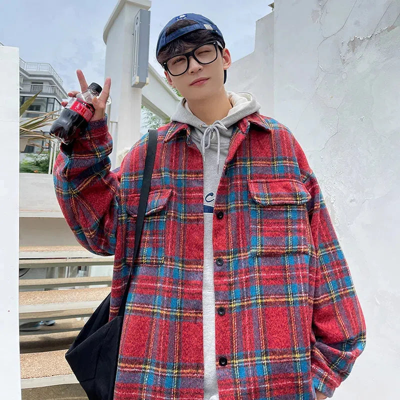 Litlookz Studio Wool Plaid Shirt Jacket