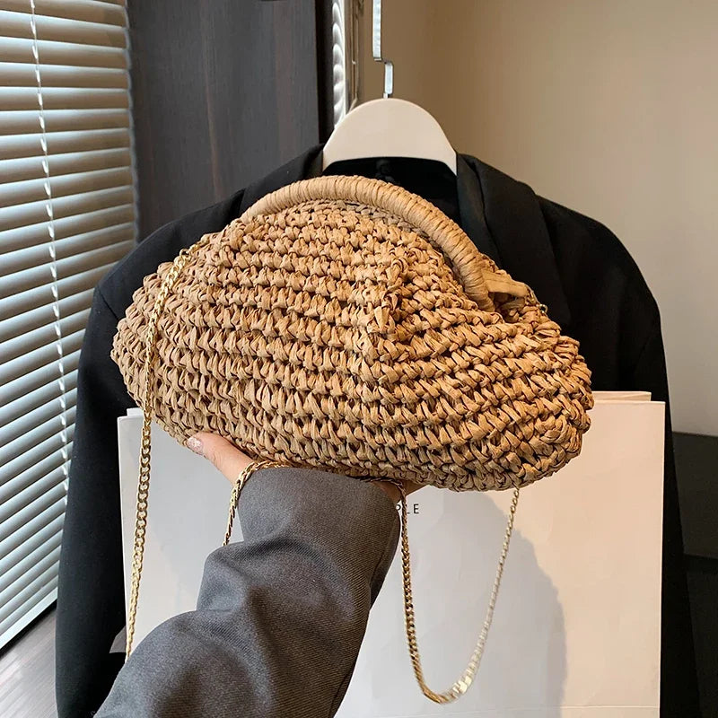 Litlookz Studio Woven Straw Clutch Bag