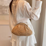 Litlookz Studio Woven Straw Clutch Bag, view 2