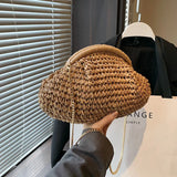 Litlookz Studio Woven Straw Clutch Bag, view 3