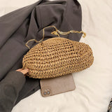 Litlookz Studio Woven Straw Clutch Bag, view 4