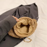 Litlookz Studio Woven Straw Clutch Bag, view 5