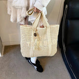 Litlookz Studio Woven Straw Tote Bag, view 4
