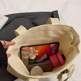 Litlookz Studio Woven Straw Tote Bag, view 5