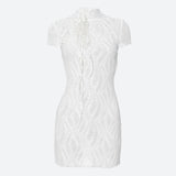 Litlookz Studio Wrinkled Lace Up Mini Dress, view 2