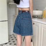 Litlookz Studio Y2K A-Line Denim Shorts, view 2