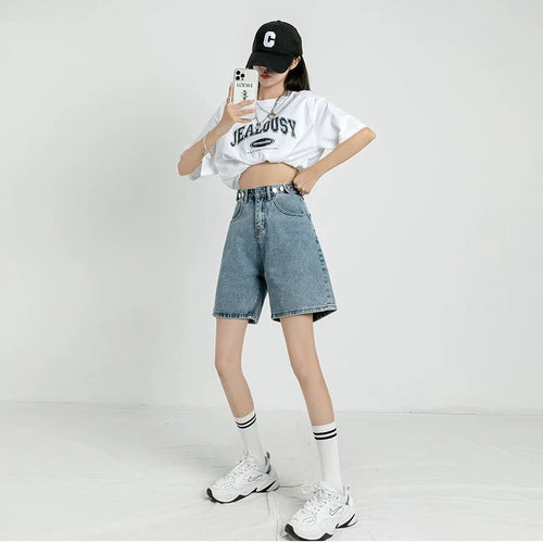 Litlookz Studio Y2K Adjustable Waist Denim Shorts