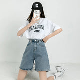 Litlookz Studio Y2K Adjustable Waist Denim Shorts, view 2