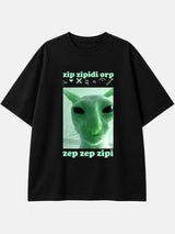 Litlookz Studio Y2K Alien Cat Tee, view 3
