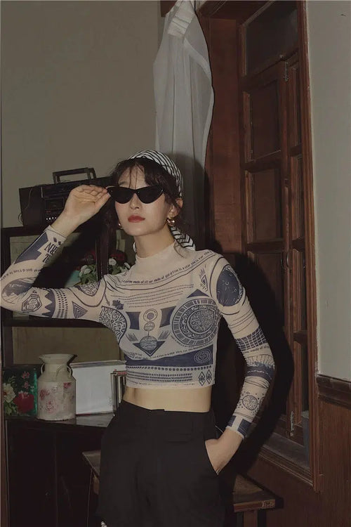 Litlookz Studio Y2K Ancient Egyptian Crop Top