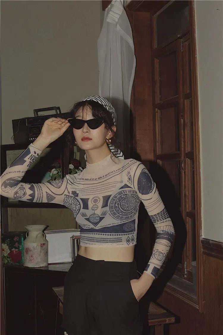 Litlookz Studio Y2K Ancient Egyptian Crop Top
