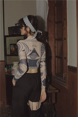 Litlookz Studio Y2K Ancient Egyptian Crop Top, view 2
