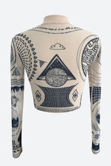 Litlookz Studio Y2K Ancient Egyptian Crop Top, view 6