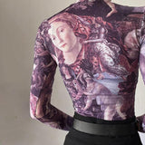 Litlookz Studio Y2K Angel Graphic Mesh Top, view 4