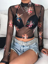 Litlookz Studio Y2K Angels Sheer Top, view 2