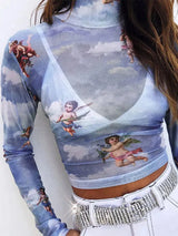 Litlookz Studio Y2K Angels Sheer Top, view 4