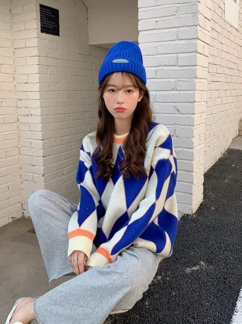 Litlookz Studio Y2K Argyle Sweater