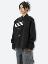 Litlookz Studio Y2K Asymmetric Frog Button Jacket, view 3