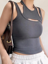 Litlookz Studio Y2K Asymmetric Tank Top, view 3