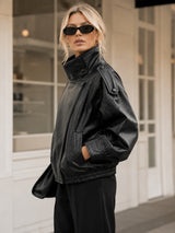 Litlookz Studio Y2K Asymmetrical Faux Leather Jacket, view 4