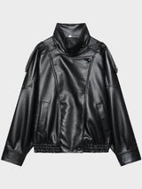 Litlookz Studio Y2K Asymmetrical Faux Leather Jacket, view 5