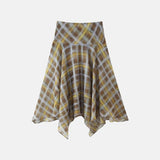 Litlookz Studio Y2K Asymmetrical Plaid Skirt, view 3