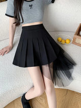 Litlookz Studio Y2K Asymmetrical Pleated Tulle Skirt, view 2