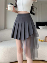 Litlookz Studio Y2K Asymmetrical Pleated Tulle Skirt, view 3