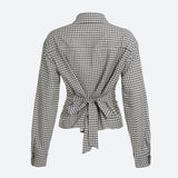 Litlookz Studio Y2K Back Tie Plaid Shirt, view 6